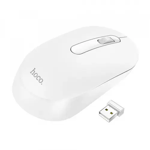 Mouse Wireless Optic HOCO GM14, USB, 1200 DPI (Alb)