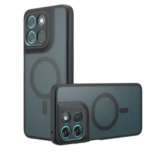 Husa MagSafe pentru Motorola Moto G77 / G67, Techsuit, PureFrost, Neagra