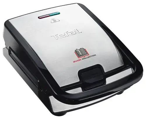 Sandwich-maker Tefal SW852D12 Snack Collection 2 in 1, 2 indicatoare luminoase, 700 W (Negru/Inox)
