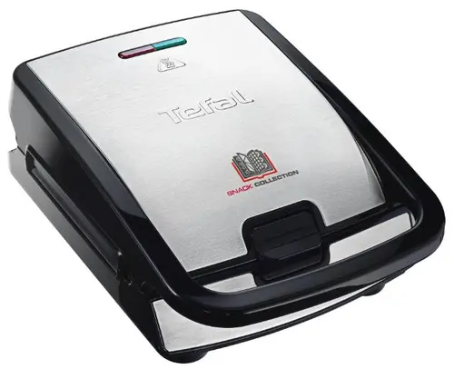 Sandwich-maker Tefal SW852D12 Snack Collection 2 in 1, 2 indicatoare luminoase, 700 W (Negru/Inox)