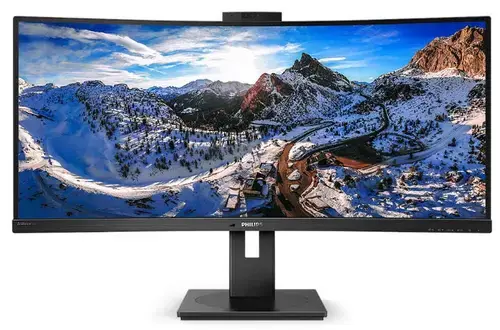Monitor LCD VA Philips 34inch 346P1CRH/00, 3440 x 1440, HDMI, DisplayPort, Ecran curbat, Boxe, 100 Hz, 4 ms (Negru)