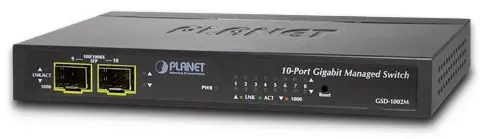 Switch Planet GSD-1002M, Gigabit, 8 Porturi, 2 x SFP