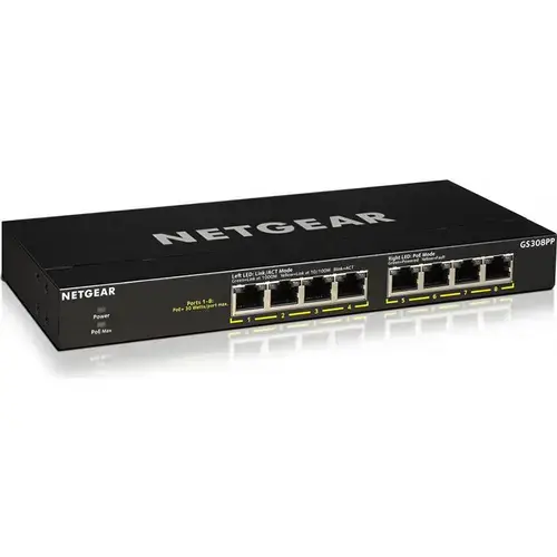 Switch NetGear GS308PP-100EUS 8-Port PoE/PoE+ Gigabit Desktop Metal