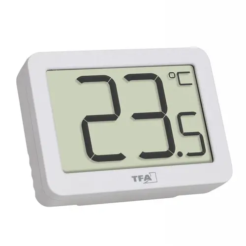 Termometru de camera TFA Dostmann 30.1065.02, cu suport magnetic (Alb)