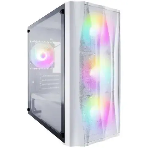 Carcasa 1st Player X3 M, iluminare RGB, Full Tower, fara sursa, mATX, ITX (Alb)