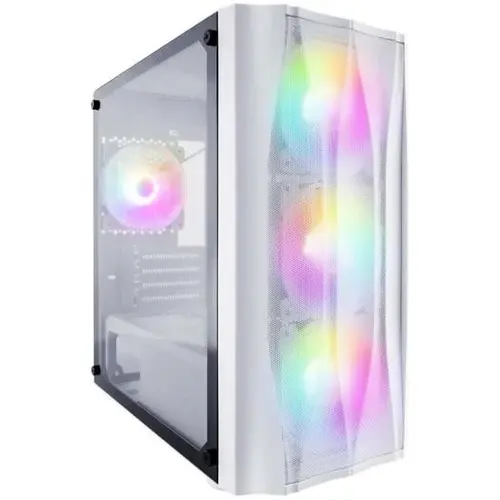 Carcasa 1st Player X3 M, iluminare RGB, Full Tower, fara sursa, mATX, ITX (Alb)