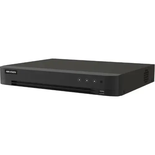 DVR 16 canale, AcuSense, Hikvision iDS-7216HUHI-M2/X/4A+16/4, 8MP, Audio prin coaxial, alarma 16 IN/4 OUT, 2 x SATA