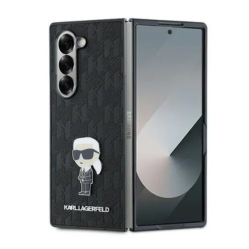 Husa Karl Lagerfeld Saffiano Monogram Ikonik pentru Samsung Galaxy Z Fold6 F956, Neagra