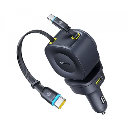 Incarcator Auto Cu Cablu USB-C Baseus PrimeTrip VR2 Max, 163W, 3A, 1 x USB-A - 2 x USB-C, P10162701313-00 (Negru)