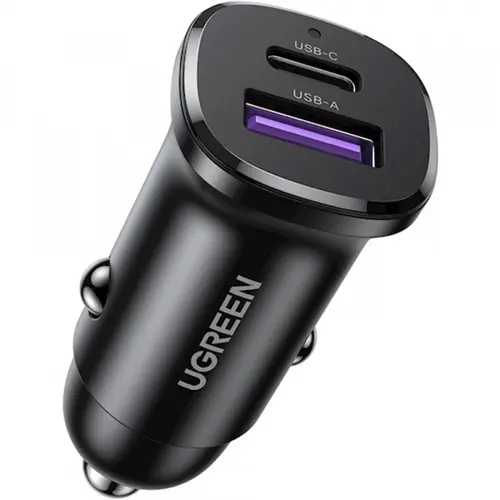 Incarcator auto UGREEN EC305, 30W, 1 x USB-A, 1 x USB-C (Negru)