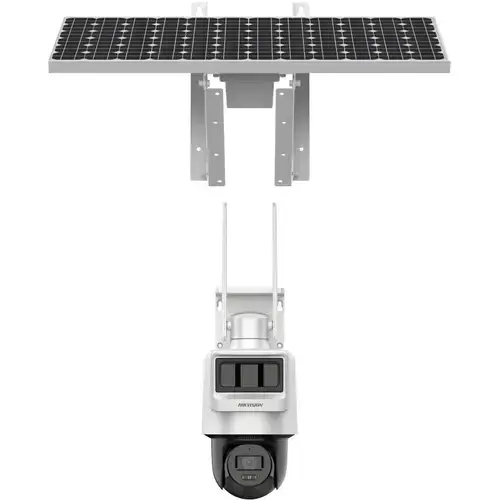 Camera supraveghere video exterior cu panou solar Hikvision DS-2DE2C400IWG-K/4G/C09S20(2.8MM), PT, 4MP, 4G LTE, IR 30m, Microfon, Difuzor, IP66