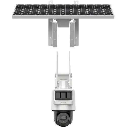 Camera supraveghere video exterior cu panou solar Hikvision DS-2DE2C400IWG-K/4G/C09S20(2.8MM), PT, 4MP, 4G LTE, IR 30m, Microfon, Difuzor, IP66