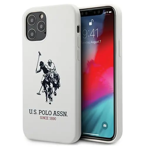 Husa de protectie US Polo Assn. Silicone pentru iPhone 12/12 Pro, Silicon, Alb