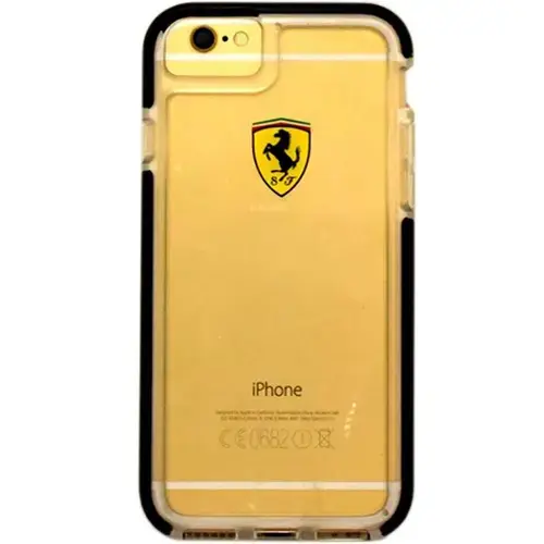 Husa Protectie Spate Ferrari Hardcase, pentru Apple iPhone 7 (Negru/Transparent)