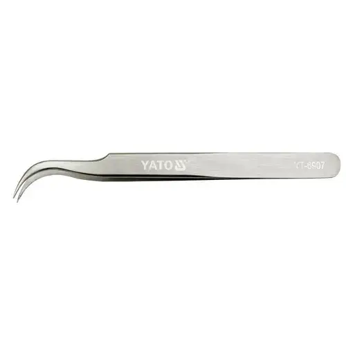 Penseta cu varf curbat, Yato YT-6907, inox, 115mm