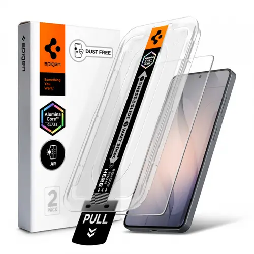 Folie de protectie Ecran Spigen GlastR EZ FIT Pro HD Anti-Reflection pentru Samsung Galaxy S26 S942, Sticla Securizata, Full Glue, Set 2 bucati