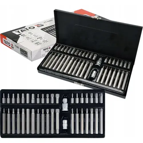 Set profesional de biti Yato YT-0400, 40 piese, Torx, Hex, Spline, 3/8inch si 1/2inch, S2