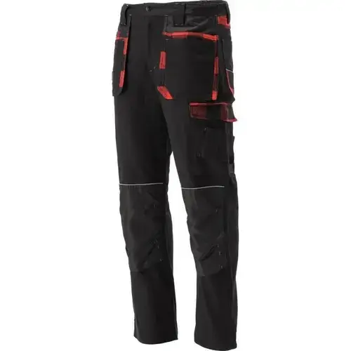 Pantaloni de lucru Yato YT-79364, Bumbac, marimea XL, Rosu-Negru