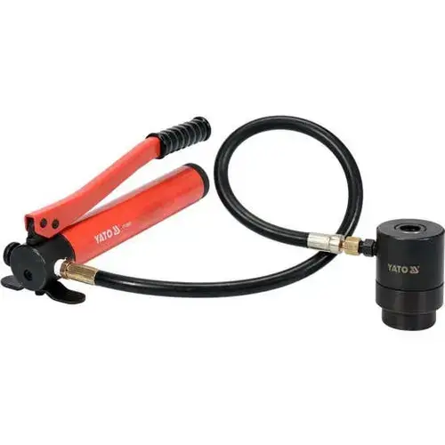 Perforator hidraulic pentru decuparea gaurilor in metal, YATO, 22-60 mm, inclusiv matrite si stampile, valiza de transport