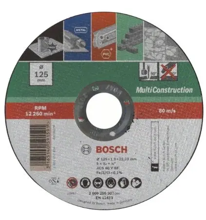 Disc de taiere multimaterial Bosch, 125 x 22.2 x 1 mm