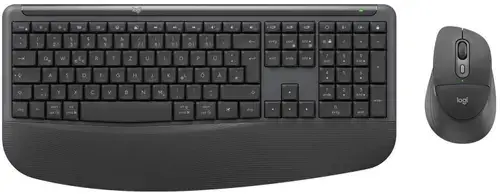 Kit Tastatura si Mouse Wireless Logitech Signature Comfort Plus Combo MK880, Bluetooth Low Energy, 6 butoane, Logi Options+, Logi Tune, Layout US International (Negru)