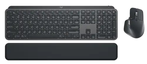 Kit Tastatura + Mouse Wireless Logitech MX Keys Combo Business Gen 2, Bluetooth BLE, Logi Bolt USB Receiver, MX Master 3S Business, Layout UK (Negru)