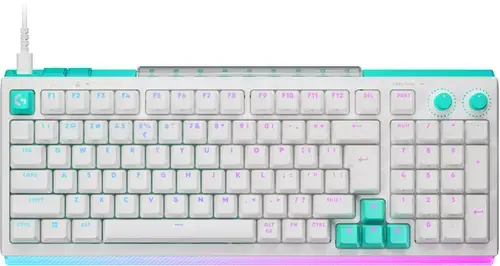 Tastatura Gaming Mecanica Logitech G512 X 98 TMR, USB, Iluminare RGB, Layout US International (Alb)