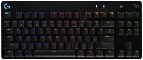 Tastatura Gaming Mecanica Logitech G PRO TKL, Bluetooth, Switch-uri GX BLUE Clicky, Iluminare LIGHTSYNC RGB, Layout UK (Negru)