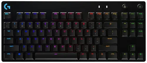 Tastatura Gaming Mecanica Logitech G PRO TKL, Bluetooth, Switch-uri GX BLUE Clicky, Iluminare LIGHTSYNC RGB, Layout UK (Negru)