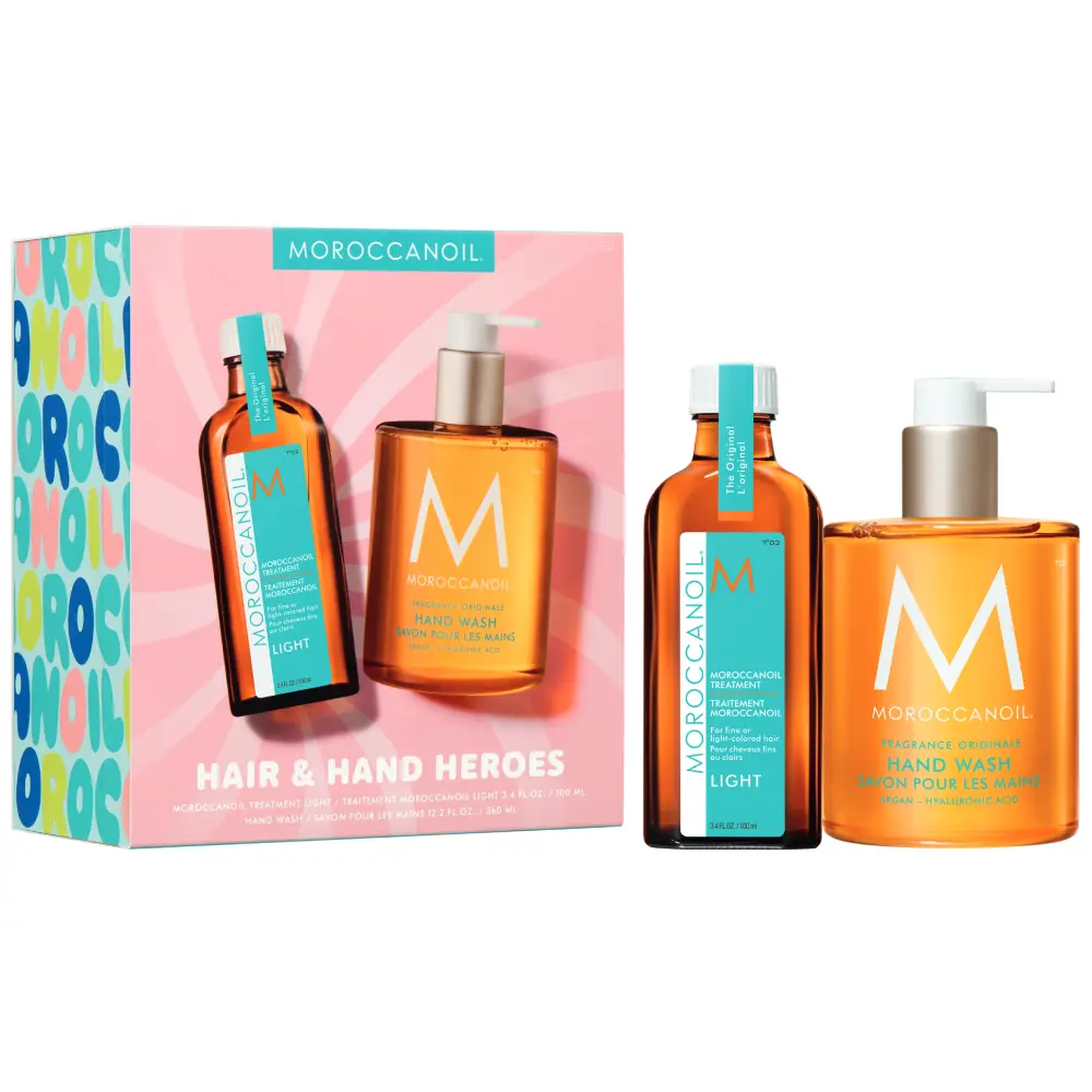 Set par si maini Moroccanoil Summer Kit Light Hand & Hair Heroes 100ml+360ml