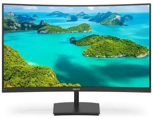 Monitor VA LED Philips 23.6inch 241E1SCA/00, Full HD (1920 x 1080), VGA, HDMI, Boxe, Ecran Curbat, 75 Hz (Negru)