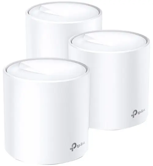 Sistem Mesh Wireless TP-Link Deco X20, Wi-Fi 6, Dual-Band, Gigabit, AX1800, cu acoperire completa pentru casa, 3 pack (Alb)