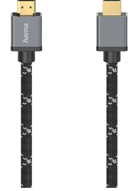 Cablu HAMA 205240, HDMI - HDMI, 3m, 8K HDR, placat aur (Negru/Gri)