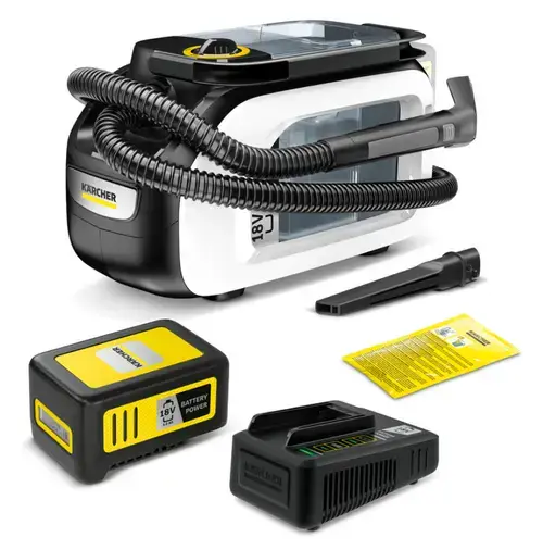 Aparat cu spalare prin injectie-extractie Karcher SE 3-18 Compact Home Battery, 184W, 1.7/2.9L, 18V (Negru/Alb)