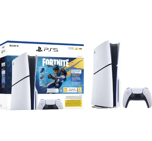 Bundle Consola PlayStation 5 (PS5) Slim, 1TB SSD, Disc Edition, Fortnite Flowering Chaos