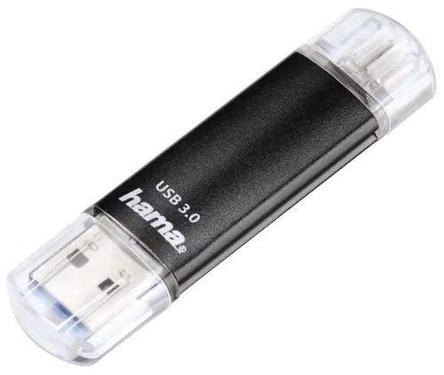 Stick USB Hama Laeta Twin FlashPen, 64GB (Negru)