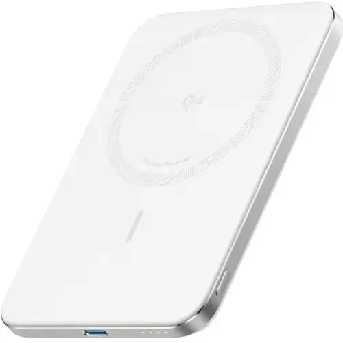 Acumulator extern wireless Anker Nano MagSafe, 5.000 mAh, Ultra-Slim, 15W (Alb)