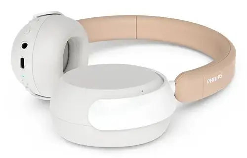 Casti pentru copii Stereo Wireless Over-Ear Philips Seria 5000 TAK5500AL/00, Bluetooth 5.4, Jack 3.5mm, Microfon, Hybrid ANC Pro, Autonomie pana la 60 ore (Alb/Bej)