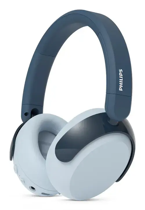 Casti pentru copii Stereo Wireless Over-Ear Philips Seria 5000 AK5500RT/00, Bluetooth 5.4, Jack 3.5mm, Microfon, Hybrid ANC Pro, Autonomie pana la 60 ore (Verde/Albastru)