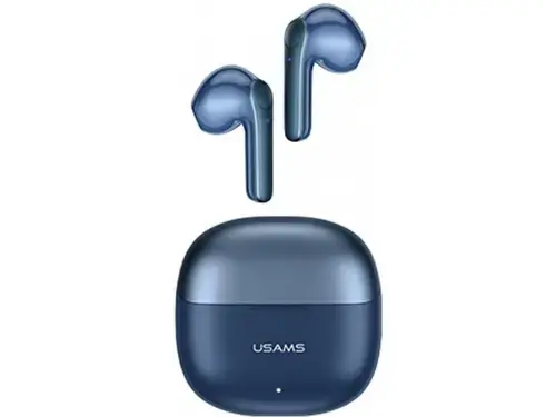 Casti True Wireless USAMS Seria XH, Bluetooth 5.1, ANC, Microfon Dual (Albastru)