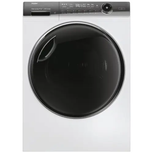 Uscator de rufe Haier HD90-A3Q979U1-S, Pompa de caldura, 9 kg, 14 programe, Motor inverter, Super silent, iRefresh, Drum light (Alb)