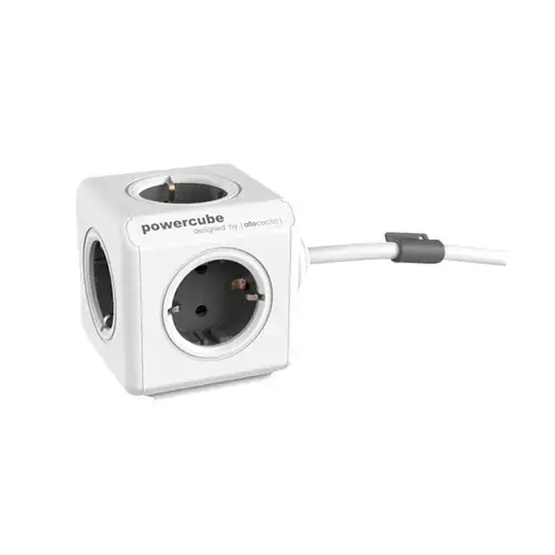 Prelungitor PowerCube Allocacoc 1300GY Extended, 4 prize, 1.5m, Gri