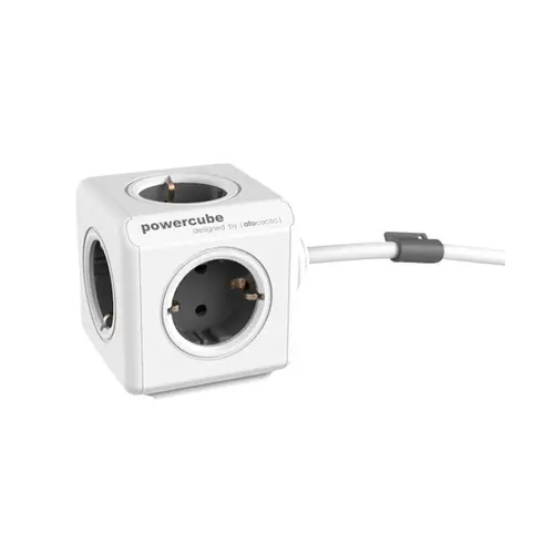 Prelungitor PowerCube Allocacoc 1300GY Extended, 4 prize, 1.5m, Gri