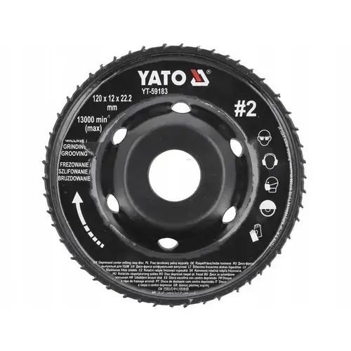 Disc Yato 120x12mm, pentru slefuit si frezat, 13.000 rpm, 22.2mm