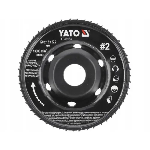 Disc Yato 120x12mm, pentru slefuit si frezat, 13.000 rpm, 22.2mm
