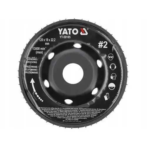 Disc Yato 120x18x22,2mm #2, pentru slefuire si frezare, 13000rpm, 2,5mm grosime
