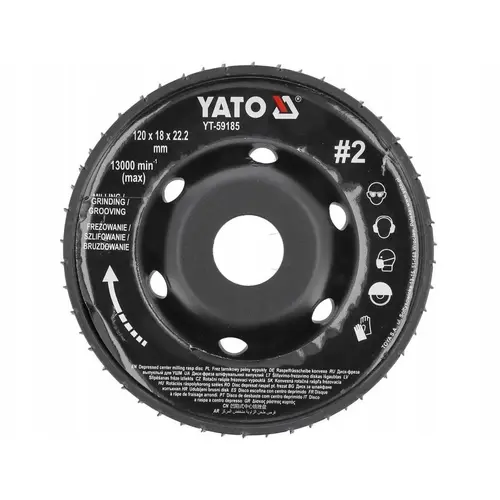 Disc Yato 120x18x22,2mm #2, pentru slefuire si frezare, 13000rpm, 2,5mm grosime