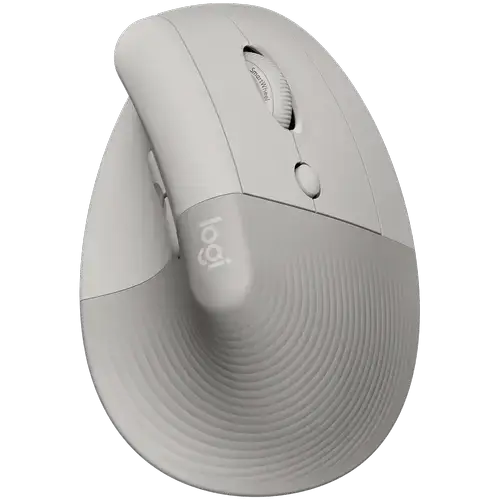 Mouse Wireless Logitech Lift Vertical Ergonomic, 4000 dpi, Bluetooth/USB, 6 butoane (Bej)