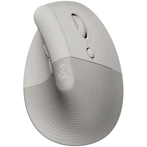 Mouse Wireless Logitech Lift Vertical Ergonomic, 4000 dpi, Bluetooth/USB, 6 butoane (Bej)