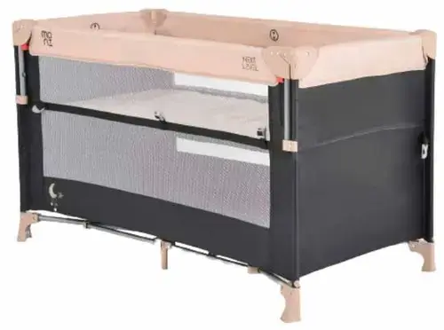 Patut de copii Moni Next Level, 125 x 65 x 74 cm, 0-15kg, Bej